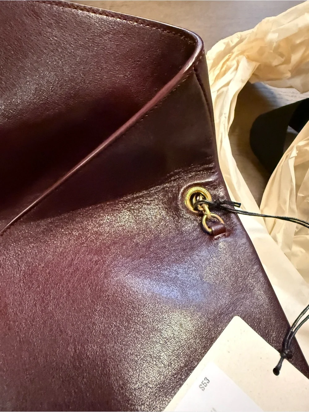 NWT (Full Inclusion) Saint Laurent Dark Burgundy Large Envelope Shoulder Bag